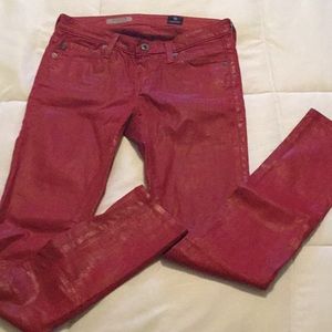 Red Coated AG Adriano Goldschino Skinny Jean